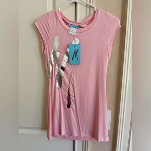 Marciano Pink “M” Tee with Silver Design